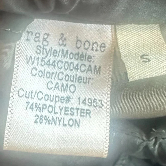 Rag & Bone Denny Skinny Leg Pants Jogger Camo Print Ankle Zip Size Small Women's - Picture 12 of 12